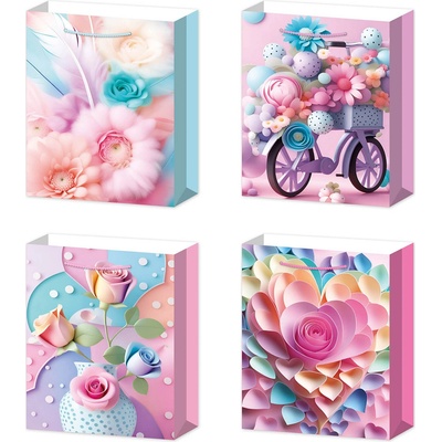 Armtoys ПОДАРЪЧНА ЧАНТА СРЕДЕН РАЗМЕР 3d РОЗИ 42х30х12