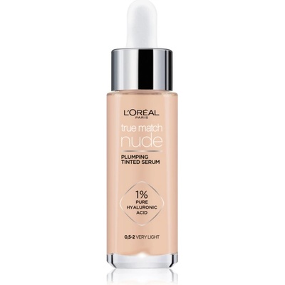 L'Oréal True Match Nude Plumping Tinted Serum серум да уеднакви цвета на кожата цвят 0.5-2 Very Light 30ml