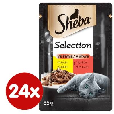 Sheba kapsičky s kuracím mäsom a hovädzinou pre dospelé mačky 28x 85g