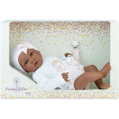 Marina & Pau Realistické miminko snědá holčička Gala Soft 45 cm