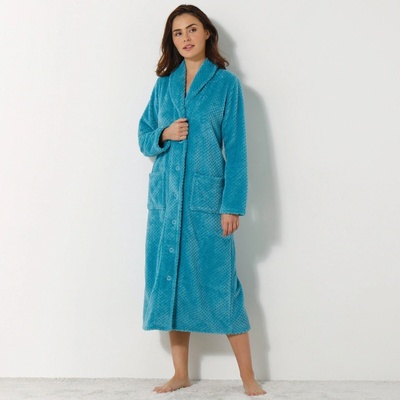 Blancheporte Fleecový župan se šálovým límcem tyrkysová – Zbozi.Blesk.cz