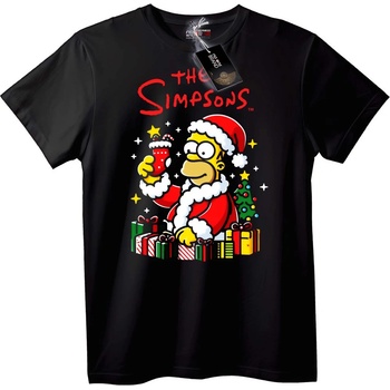 NOONEBRAND Коледна тениска The Simpsons Дядо Коледа - 2XL, Black