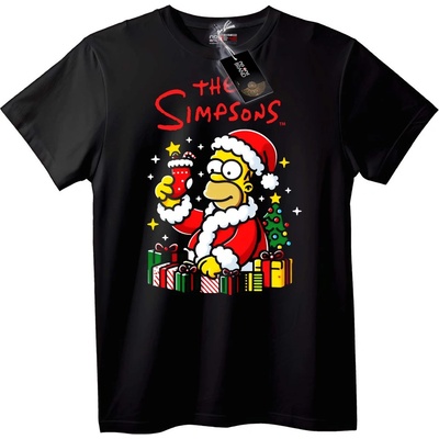 NOONEBRAND Коледна тениска The Simpsons Дядо Коледа - 2XL, Black