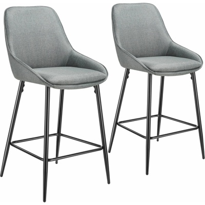 Tectake 405856 siera šedá / černá 2 ks