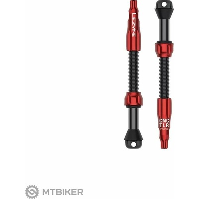 Lezyne CNC TLR bezdušové ventily, 60 mm, červená