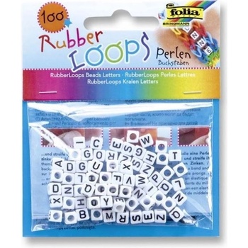 Perly Rubber Loops - 100 ks, písmena
