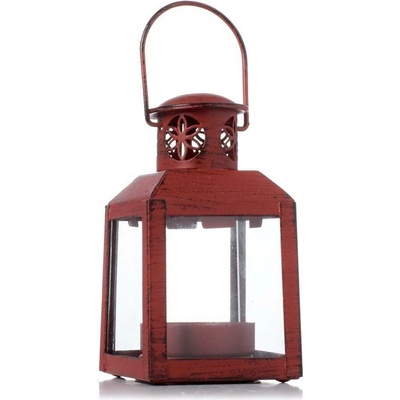 Lampáš ČERVENÝ kov 6,2x6,2x11cm 234027