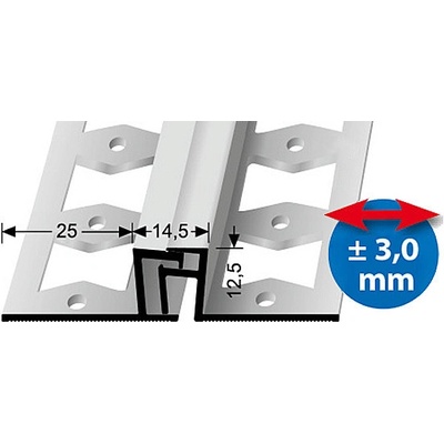Küberit Dilatačný profil Im. nerezová F2 12,5mm