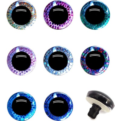 Oči bezpečnostní třpytivé se vzorem - 16mm, světle růžová