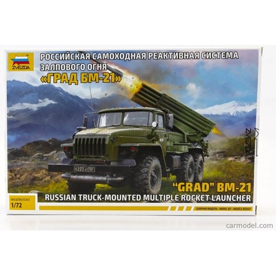Zvezda Truck Grad Bm-21 Russian Mounted Multiple Rocket Launcher Lancia Missili 1:72