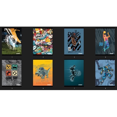 STREET Тетрадка О+, А5, 20 л, големи квадратчета, телчета, 2024, момче (20053-А-2024/1)