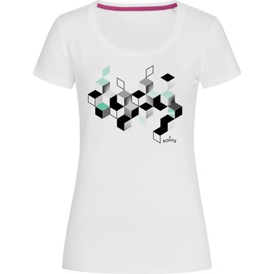 Bontis Dámské tričko CUBES Bílá / zelená