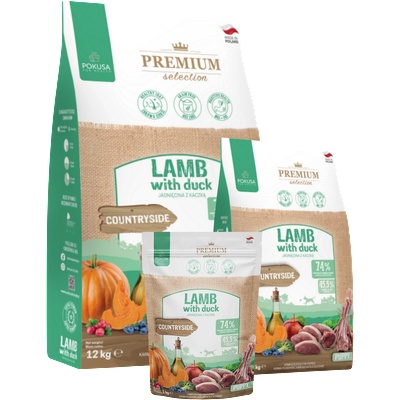 POKUSA POKUSA - храна за подрастващи кученца от всички породи с агнешко и патешко, 1кг, 3кг, 12 кг. - Полша (PO_1Lbdc-1)