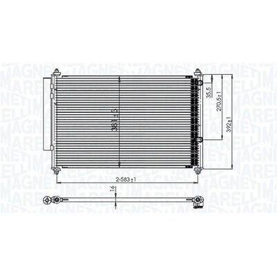 Kondenzátor, klimatizace MAGNETI MARELLI 350203850000