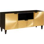 vidaXL ТВ шкаф Черен и златен 105 x 33 x 46 см Инженерна дървесина (4017842)