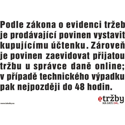 Označení EET 210x148mm - plastová tabulka