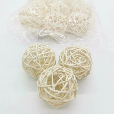 Ratanová koule 6 cm / 12 ks - bílá - SU0529