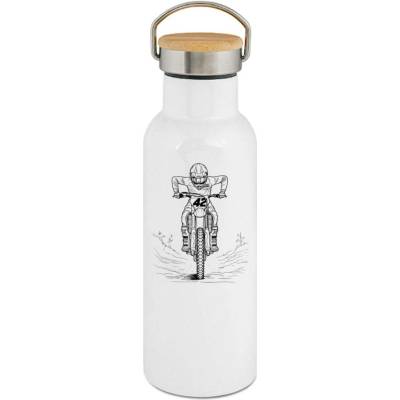 123TRIKO termoska Motokrosový jezdec, černý tisk 500 ml motorka