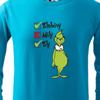 Dětské triko s dlouhým rukávem Zlý Grinch dětské