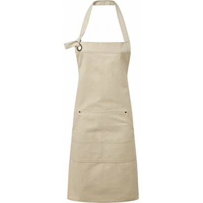 Premier Workwear Těžká odolná plátěnná zástěra s oversize očky pro upevnění kolem krku Přírodní 72x86cm PW137