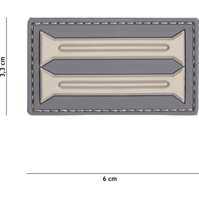 Gumová nášivka 101 Inc German Insignia - sivá