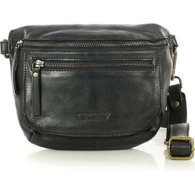 Mazzini Marco Dámska kožená kabelka cez rameno crossbody čierna vs134a