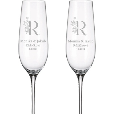 Dekorant Svadobné poháre na šampanské NOVOMANŽELIA 2 x 270 ml