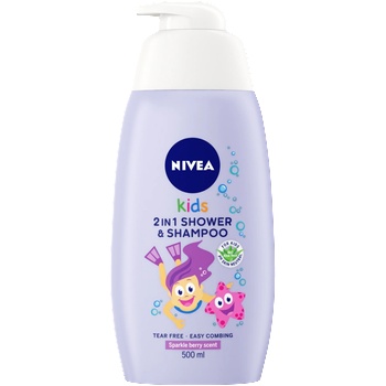 Nivea Kids Детски 2в1 душ-гел и шампоан за момичета Душ гел дамски 500ml