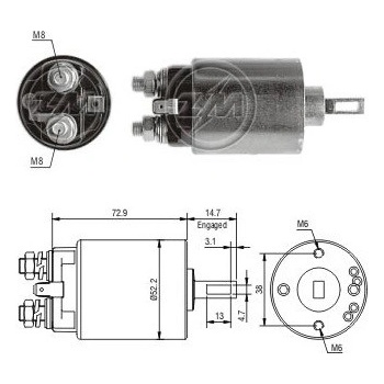 Spínač startéru ZM - Hitachi 2114-57504