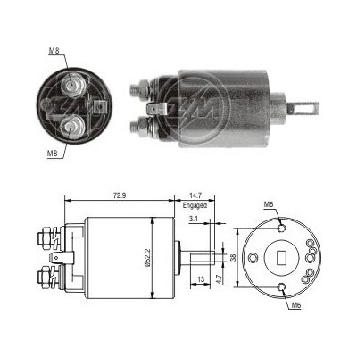 Spínač startéru ZM - Hitachi 2114-57504