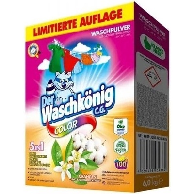 Waschkönig Orangen Und Baumwollextrakt Color prací prášok 6 kg 100 PD