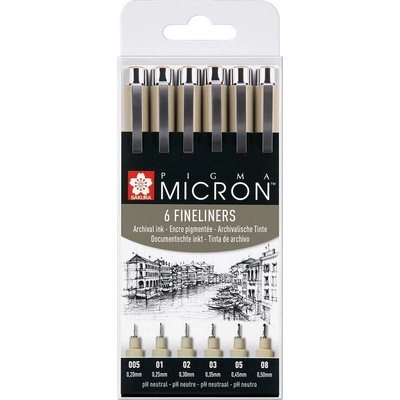Technické linery SAKURA Pigma Micron, 6 ks