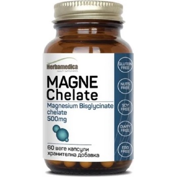 Herbamedica Magne Chelate, 500 mg, 60 капсули, Herbamedica