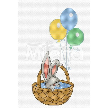 Milena Style Спящо зайче - гоблен със схема Ariadna - Розов Кръстат бод