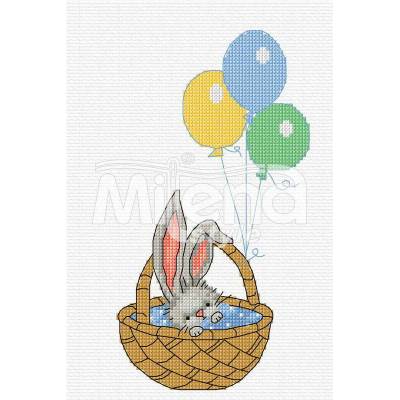 Milena Style Спящо зайче - гоблен със схема Ariadna - Розов Кръстат бод