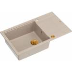 Quadron Вградена композитна мивка Quadron Unique Evan 136 XL бежово-медна 86x50 см (HCQE58650U2_PVDC1_P2O) Мивка за вграждане