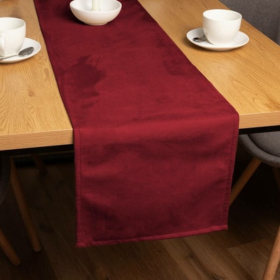 Biante Běhoun /imitace broušené kůže Alcantara ALC-018 Vínově červený 35x180 cm