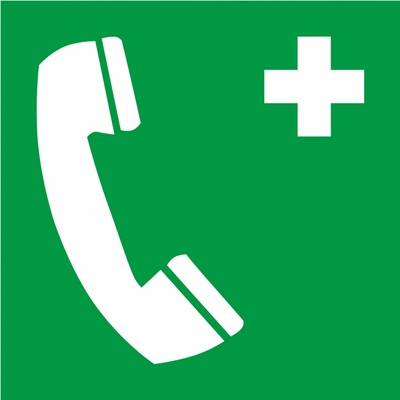 Tabulka – Telefon pro tísňová volání, samolepicí plast, 20 × 20 cm 27.0068