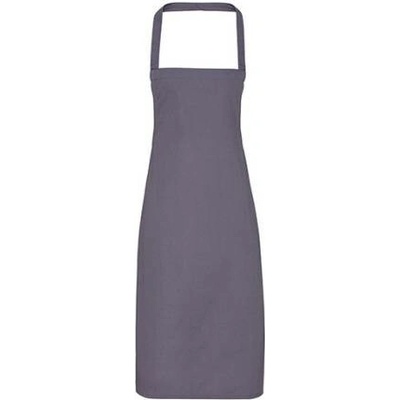 Premier Workwear Zástěra s laclem z biobavlny bez kapsy PR102 Dark Grey Pantone 431 60x87cm