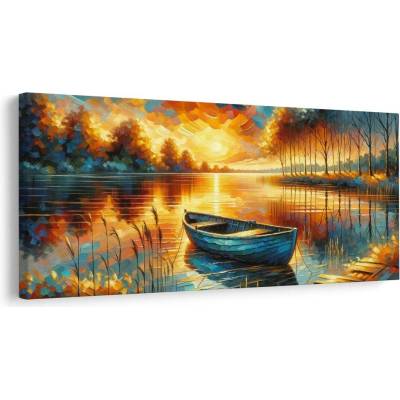 Obraz sluneční záře na vodě - 100x50