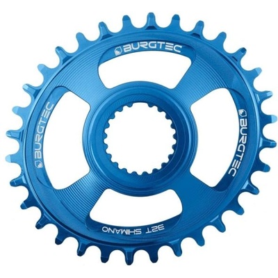 Burgtec Плоча BURGTEC Oval Shimano Direct Mount Thick Thin - Син 32T