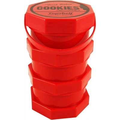 Cookies 3 dílna stohovatelná dóza červená