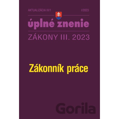 Aktualizácia III/1 - Zákonník práce - Poradca s.r.o.