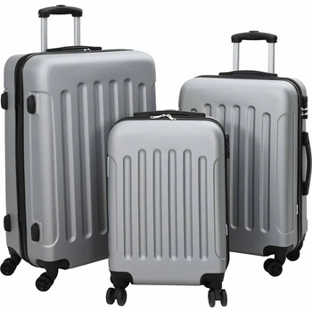 vidaXL Куфар с заключване 3 pcs Сребрист 50 x 31 x 78 см ABS пластмаса (42006237)