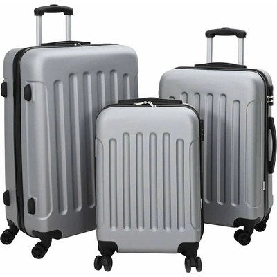 vidaXL Куфар с заключване 3 pcs Сребрист 50 x 31 x 78 см ABS пластмаса (42006237)
