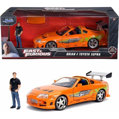 Jada Toys Rychle a zběsile – kovové auto 1995 Toyota Supra s figurkou 1:24