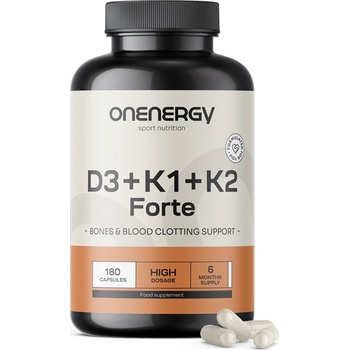 OnEnergy Витамини d3 + k1 + k2 forte - 180 капсули