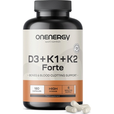OnEnergy Витамини d3 + k1 + k2 forte - 180 капсули