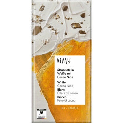 Vivani bílá s kakaovými boby Stracciatella Bio 80 g