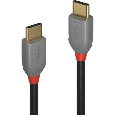 Lindy Кабел Lindy Anthra Line, от USB Type-C 2.0 (м) към USB Type-C 2.0 (м), 3.0 м, 60W, черен (LNY-36873)